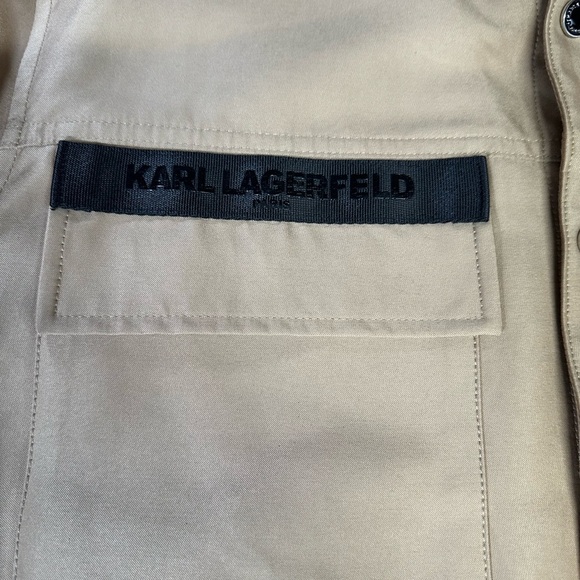 KARL LAGERFELD MENS Trill Trucker Jacket Shirt Shacket Snap up Sz L - Picture 5 of 12